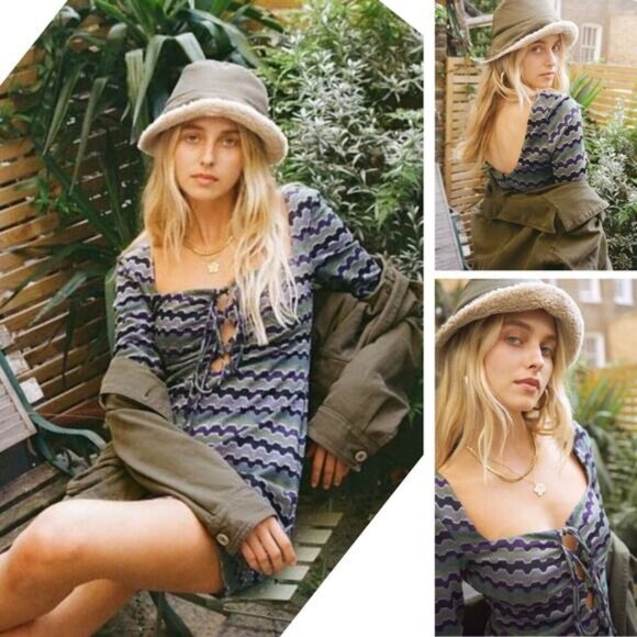 NWT ZARA Shimmering Metallic Patterned Cut-Out Long Sleeve Mini Dress Sz Small - Picture 1 of 9